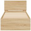 vidaXL Bedframe met hoofdbord en LED sonoma eikenkleurig 90x190 cm