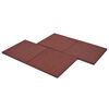 vidaXL Valtegel 6 st 50x50x3 cm rubber rood