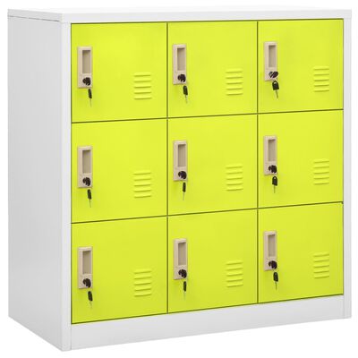 vidaXL Lockerkasten 5 st 90x45x92,5 cm staal lichtgrijs en groen