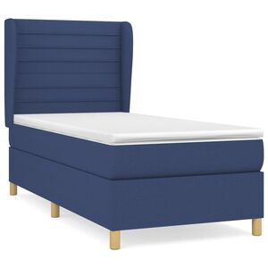 vidaXL Boxspring met matras stof blauw 80x200 cm