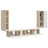 vidaXL TV Wandkast Set Wandgemonteerd 4 pcs Sonoma Eiken Bewerkt hout