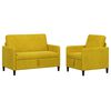 vidaXL Bankenset met opbergruimte 2 st Geel Polyester