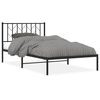 vidaXL Bedframe met hoofdbord metaal zwart 107x203 cm