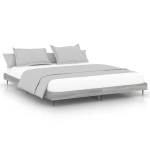 vidaXL Bedframe bewerkt hout grijs sonoma eikenkleurig 200x200 cm