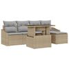 vidaXL Tuin Sofa Set 6 st Beige en Licht Grijs poly rattan