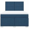 vidaXL Boxspring met matras stof blauw 160x200 cm
