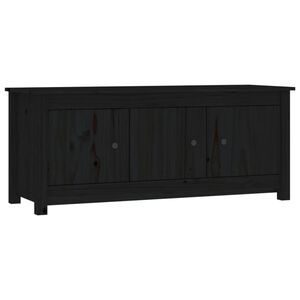 vidaXL Schoenenkast 110x38x45,5 cm massief grenenhout zwart