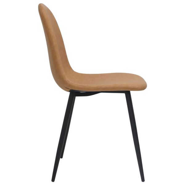 vidaXL Eetkamerstoelen 2 st 45x53,5x83 cm kunstleer lichtbruin