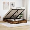 vidaXL Ottoman Bedframe met opslag Gerookte Eik 193 x 120 x 25 cm