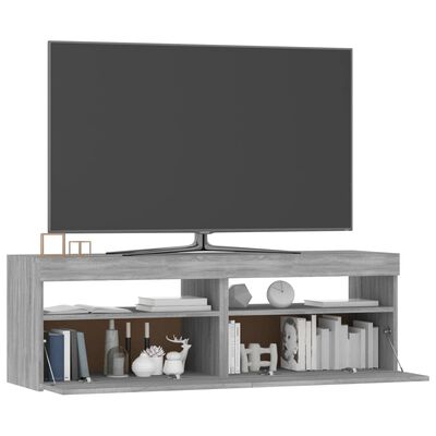 vidaXL Tv-meubel met LED-verlichting 120x35x40 cm grijs sonoma eiken