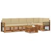 vidaXL Hoekbank Set 7 pcs Natuurlijk en Beige Massief Acaciahout
