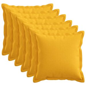 vidaXL Kussensloop 6 st HOUTEN Lichtgeel 30 x 30 cm Faux Linnen