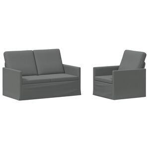 vidaXL Bankstel 2 pcs Donkergrijs Stof