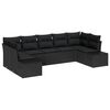 vidaXL Tuin Sofa Set 7 st Zwart poly rattan