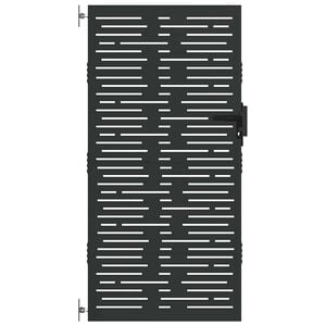 vidaXL Tuinpoort 85 x 175 cm Poedergecoat staal Zwart Vergrendelbaar