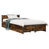 vidaXL Bedframe met Hoofdeinde Gerookt eiken 80 x 200 cm Bewerkt hout