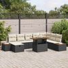 vidaXL Tuin Sofa Set met kussen met opslag 9 pcs Zwart Poly riet
