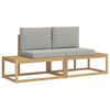 vidaXL Buiten bankenset 2 st Wit en Lichtgrijs Polyester