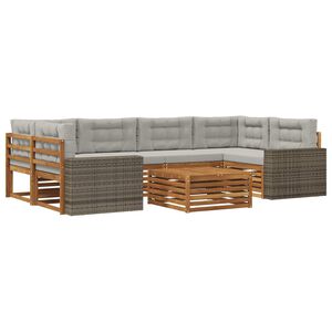 vidaXL Buiten bankenset 7 st Naturel en lichtgrijs Polyester