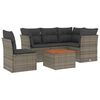 vidaXL 6-delige Loungeset met kussens poly rattan grijs