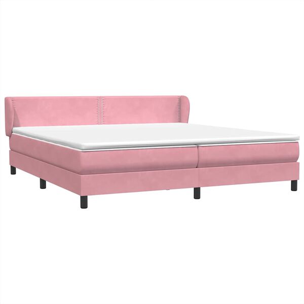 vidaXL Boxspring met matrassen fluweel roze 200x210 cm