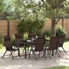 vidaXL Tuin eettafelset 7 pcs Bruin Gepoedercoat staal