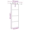 vidaXL Schuifdeur met beslagset 76x205 cm ESG glas zwart