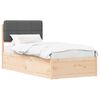 vidaXL Bedframe met Gevoerd Hoofdgedeelte Donkergrijs 90 x 190 cm