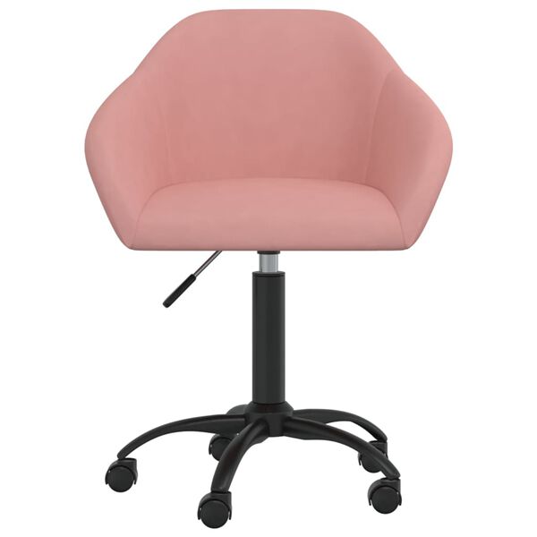 vidaXL Eetkamerstoelen draaibaar 4 st fluweel roze