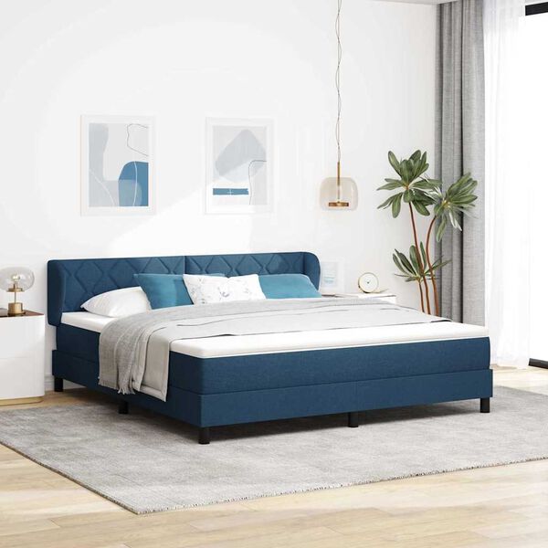 vidaXL Boxspringbed met matras met matras Blauw 180 x 200 cm Stof