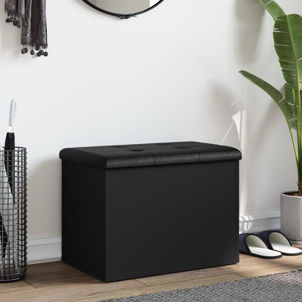 vidaXL Opbergbankje 62x42x45 cm bewerkt hout zwart