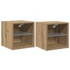 vidaXL Tv-wandmeubels met LED 2 st 30x28,5x30 cm artisanaal eikenkleur