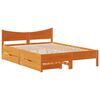 vidaXL Bedframe met lades massief grenenhout wasbruin 140x190 cm