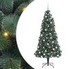 vidaXL Kunstkerstboom met verlichting en ballenset Groen 180 cm PET