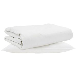 vidaXL Zomer Dekbed met kussen 2 pcs Wit Donsveertjes