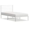 vidaXL Bedframe met hoofdbord metaal wit 80x200 cm