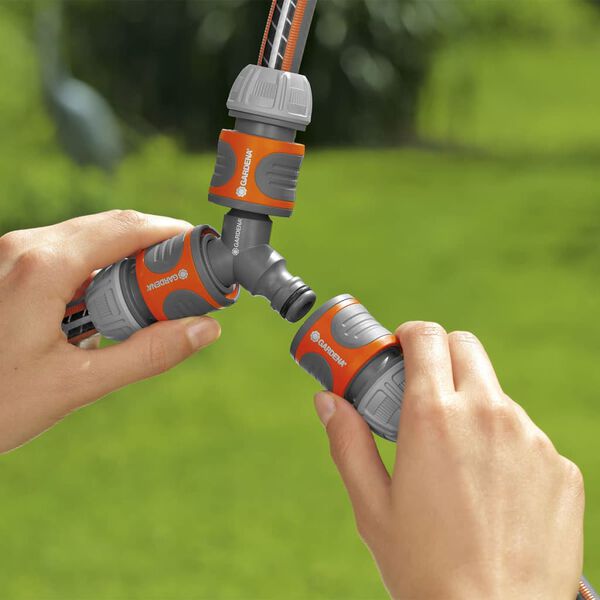 GARDENA Tweezijdige Slangkoppelingset oranje en grijs 18287-20