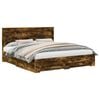 vidaXL Bedframe met lade Gerookt eiken 200 x 200 cm Bewerkt hout