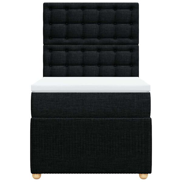 vidaXL Boxspring met matras stof zwart 90x190 cm