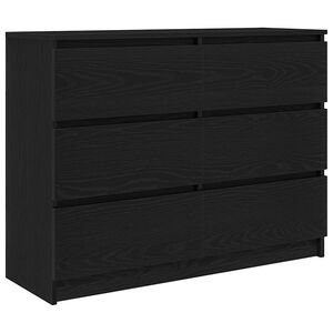 vidaXL Dressoir 100x35x76 cm spaanplaat zwart eikenkleurig