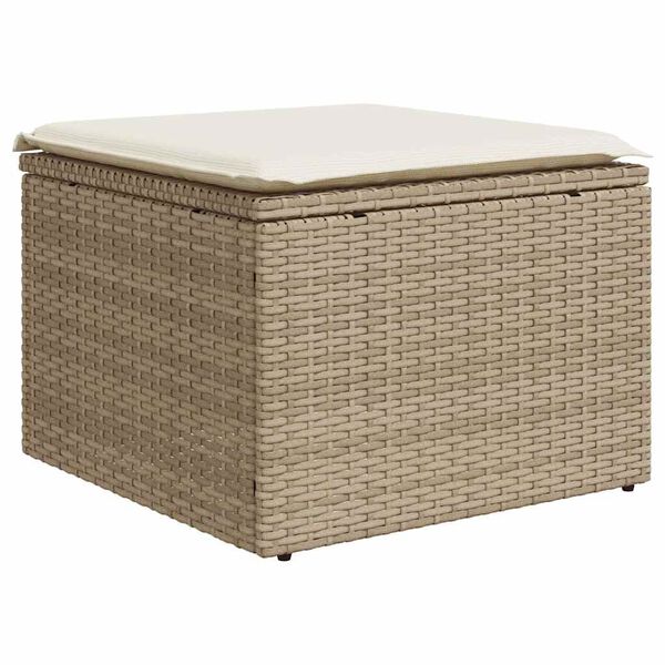vidaXL 12-delige Loungeset met kussens poly rattan beige