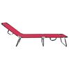 vidaXL Opvouwbare zonnebed 2 pcs Rood 188 x 57 x 86,5 cm Polyester