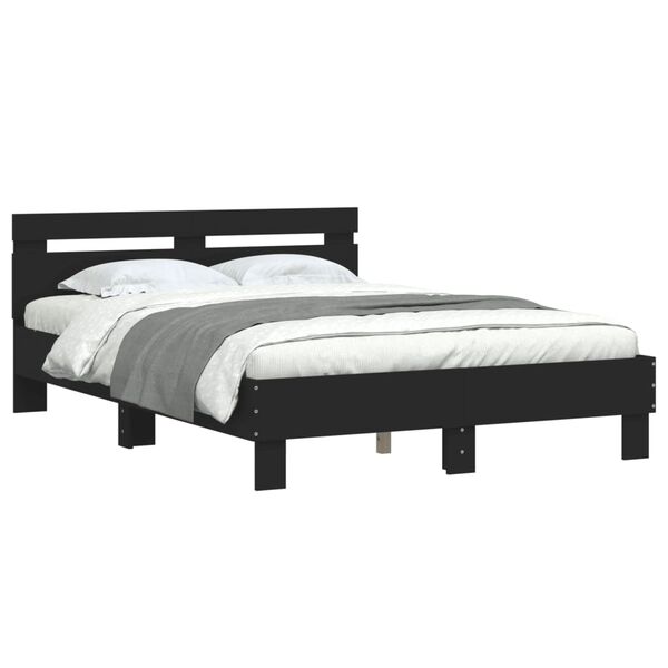 vidaXL Bedframe met hoofdeinde bruin eikenkleur 120x190 cm