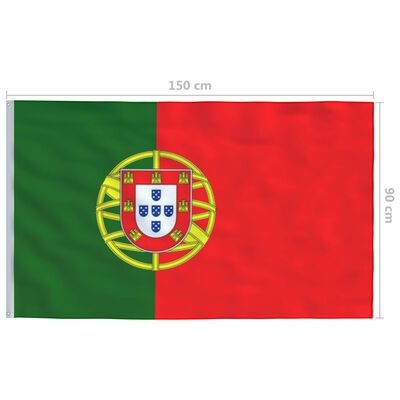 vidaXL Vlag Portugal 90x150 cm