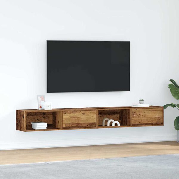 vidaXL Tv-meubels 2 st 100x31x25,5 cm bewerkt hout oud houtkleurig