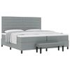 vidaXL Boxspringbed met hoofdeinde Lichtgrijs 200 x 200 cm Stof