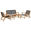 vidaXL Tuinstoelen met Tafel 4 pcs Zwart 90 x 45 x 40 cm