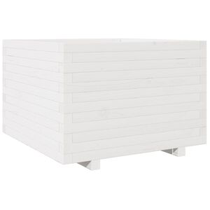 vidaXL Plantenbak 70x70x49,5 cm massief grenenhout wit
