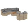 vidaXL 10-delige Loungeset met kussens poly rattan gemengd beige