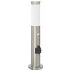 vidaXL Bolderverlichting met sensor en stopcontact 50 cm roestvrij staal IP44